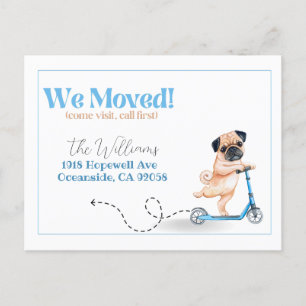 Carte Postale nous avons déménagé, nouvelle adresse chien faire-