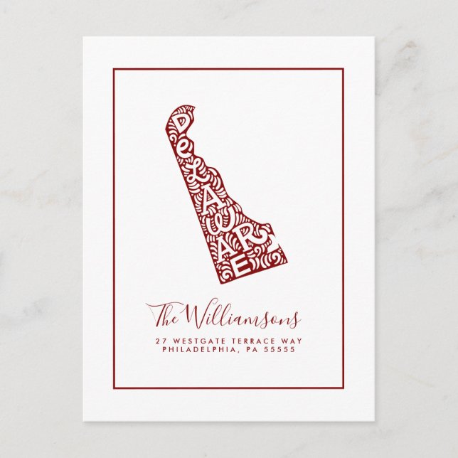 Carte Postale Nous avons déménagé | Nouvelle adresse | Delaware (Devant)