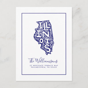 Carte Postale Nous avons déménagé   Nouvelle adresse   Illinois