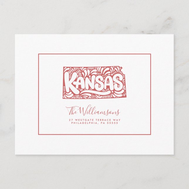 Carte Postale Nous avons déménagé | Nouvelle adresse | Kansas (Devant)