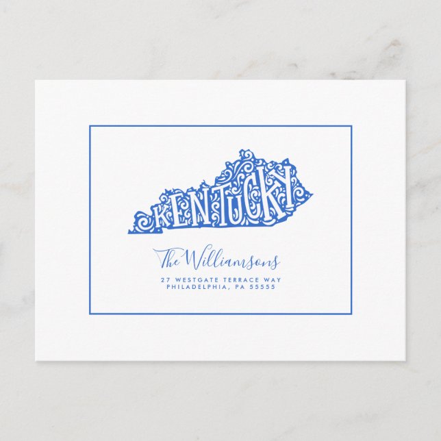Carte Postale Nous avons déménagé | Nouvelle adresse | Kentucky (Devant)