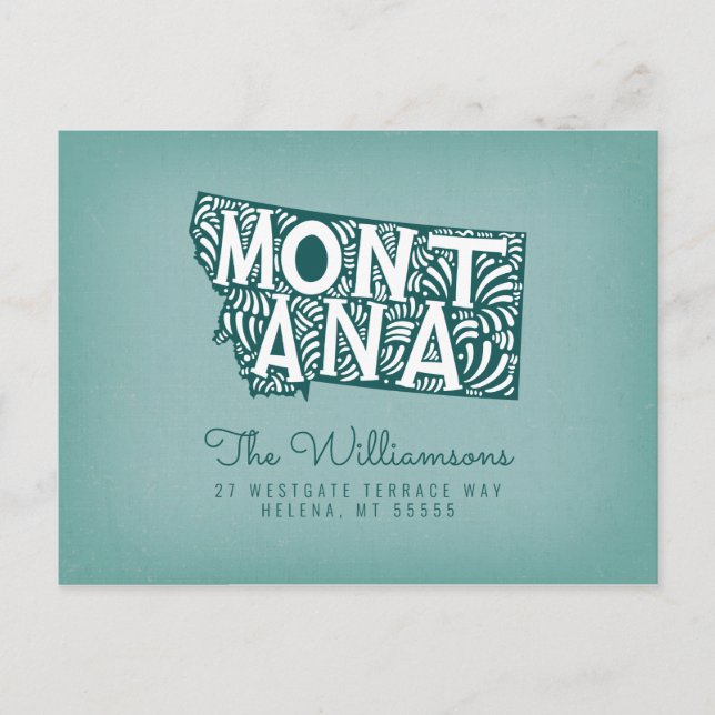 Carte Postale Nous avons déménagé | Nouvelle adresse | Montana (Devant)