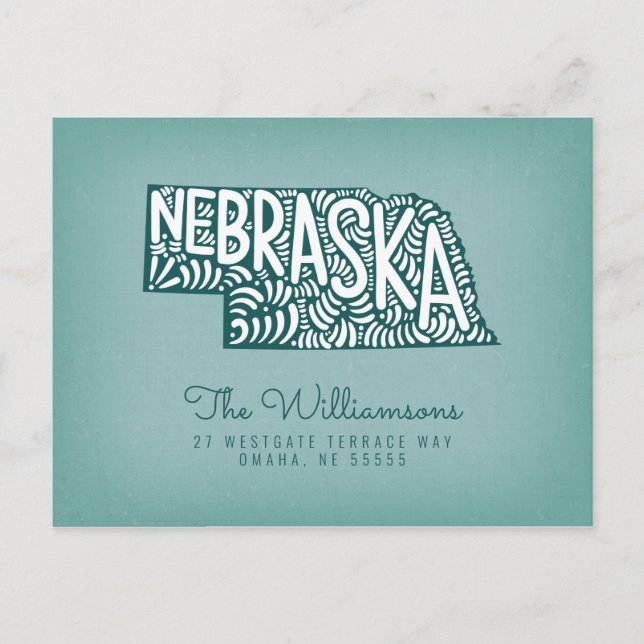 Carte Postale Nous avons déménagé | Nouvelle adresse | Nebraska (Devant)