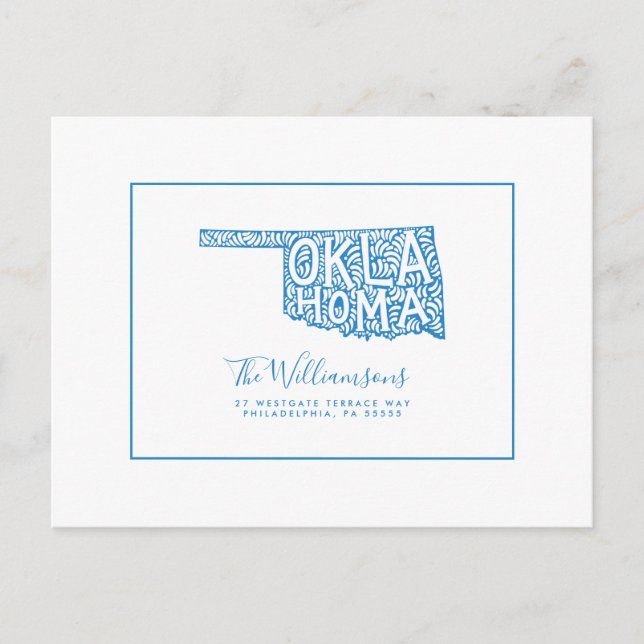 Carte Postale Nous avons déménagé | Nouvelle adresse | Oklahoma (Devant)