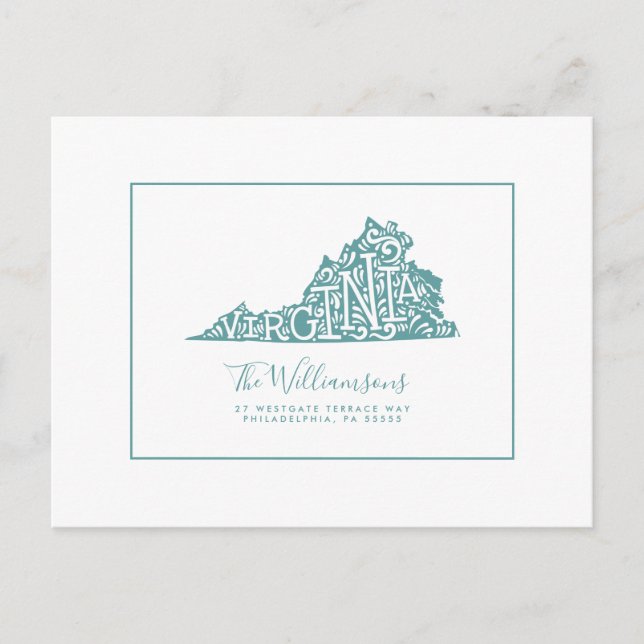 Carte Postale Nous avons déménagé | Nouvelle adresse | Virginie (Devant)