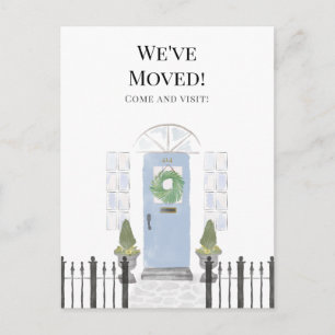 Carte Postale Nous avons déménagé Nouvelle Maison Bleue Aquarell