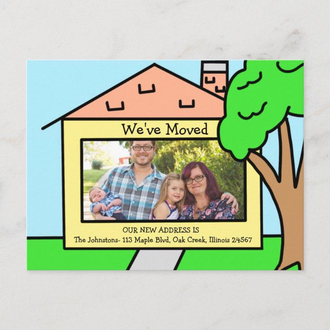 Carte Postale Nous avons déménagé | Nouvelles notifications d'ad (Devant)