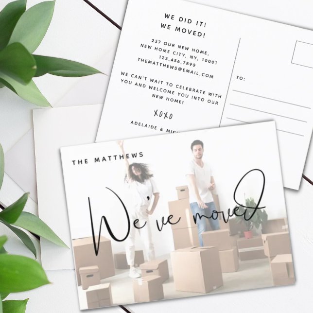 Carte Postale Nous avons déménagé Photo Changement d’adresse Fai (Créateur téléchargé)
