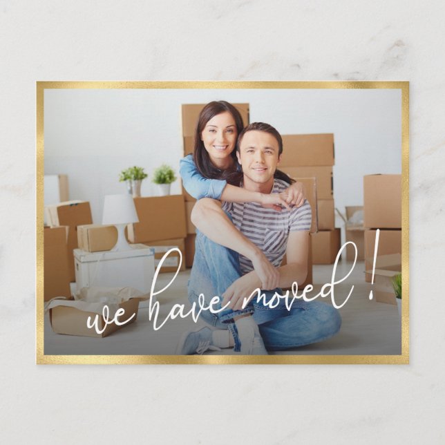 Carte Postale Nous avons déménagé Photo moderne Moving Faire-par (Devant)