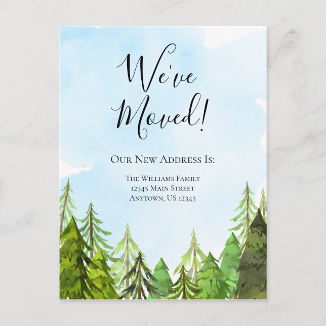 Carte Postale Nous avons déplacé Aquarelle Arbres Wilderness Mov (Devant)