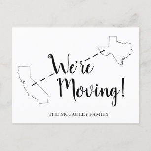 Carte Postale Nous avons déplacé la Californie Texas Moving Fair