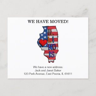 Carte Postale Nous Avons Déplacé Les États Illinois Déménager Le