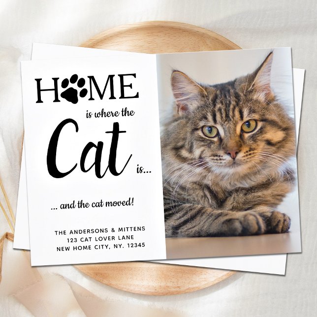 Carte Postale Nous avons Déplacé Photo Chat Nouvelle Adresse Ani (Créateur téléchargé)