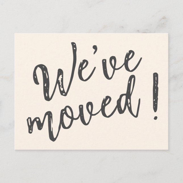 Carte Postale Nous avons déplacé un script manuscrit moderne (Devant)