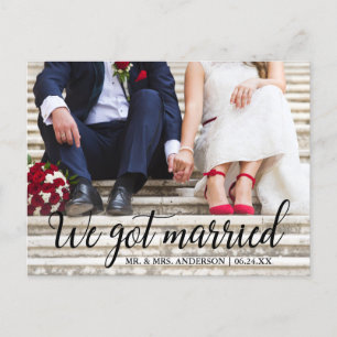 Carte Postale Nous Avons Été Mariés Mariage Photo Calligraphie