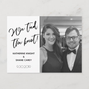 Carte Postale Nous Avons Lié Le Knot Modern Mariage Photo Faire-