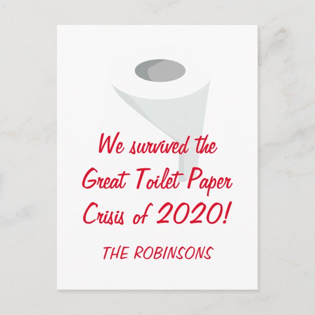 Carte Postale Nous avons survécu 2020 ! Nom de famille de quaran (Devant)