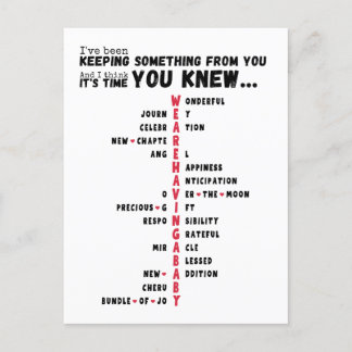 Carte Postale Nous avons un bébé - Unique Baby Reveal