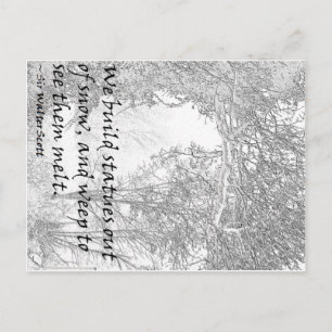 Carte Postale Nous construisons des statues de neige...