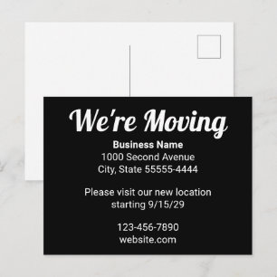Carte Postale Nous déménageons Nouvelle adresse Relocalisation d