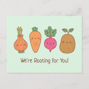 Carte Postale Nous Enracinons Pour Vous Légumes Racines Drôle Pu