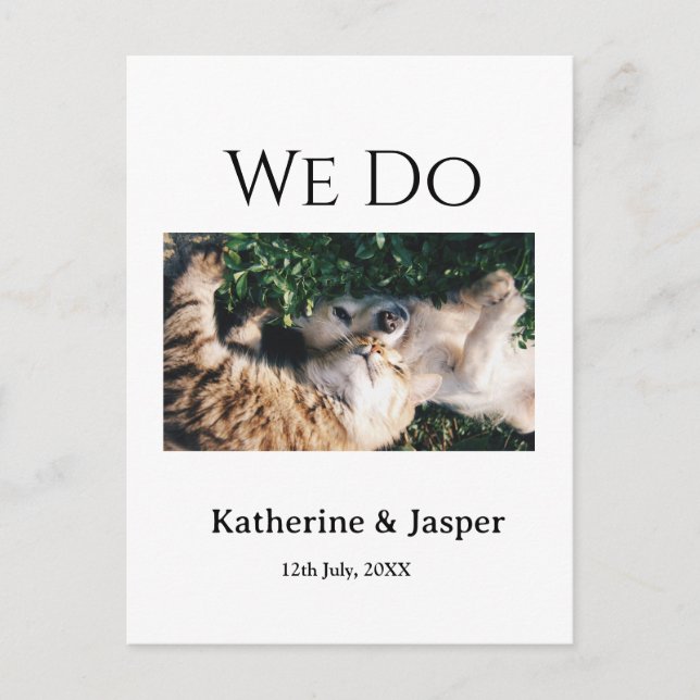 Carte Postale Nous faisons mariage fiançailles nom animal photo  (Devant)
