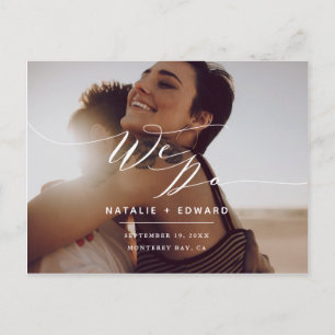 Carte Postale Nous faisons un script élégant de photo de mariage