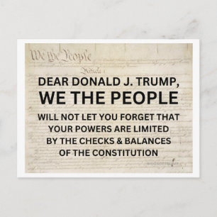 Carte Postale Nous, le peuple, limitons le pouvoir de Trump