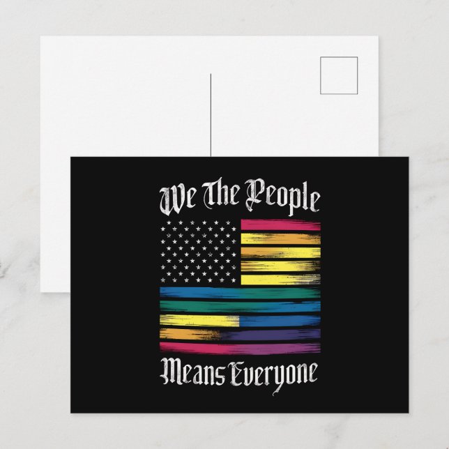 Carte Postale Nous, le peuple signifie tout le monde LGBT Gay pr (Devant / Derrière)