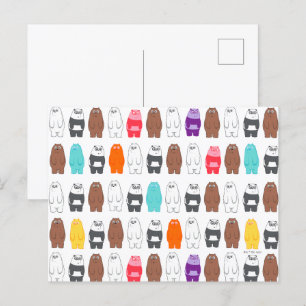 Carte Postale Nous les ours motif d'ours coloré