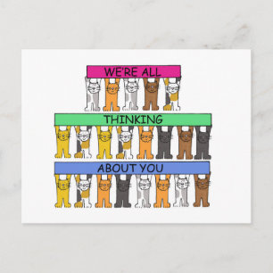 Carte Postale Nous pensons tous à vous Dessins Animés de Chats