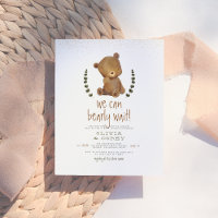 Nous pouvons attendre l'ours Wreath & Gold Baby sh