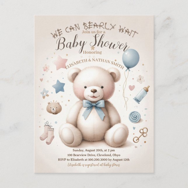 Carte Postale Nous pouvons attendre prématurément mignon Baby sh (Devant)