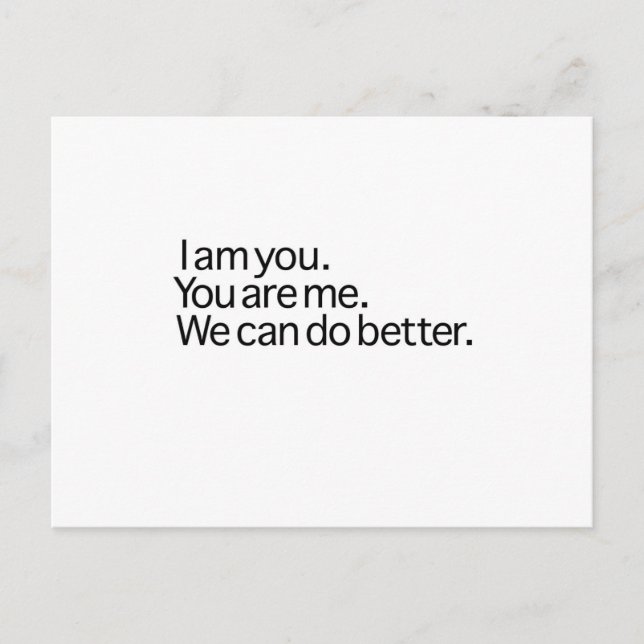 Carte Postale Nous pouvons faire mieux (Devant)