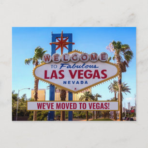 Carte Postale Nous sommes déménagés à Las Vegas Nouvelle Maison