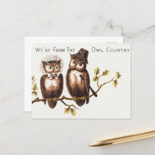 Carte Postale Nous sommes du Pays de la Chouette : Chromolithogr