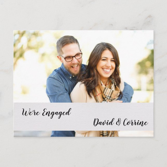 Carte Postale Nous sommes engagés Couples Fiançailles Faire-part (Devant)