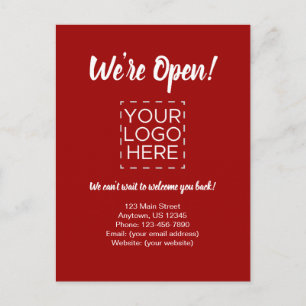Carte Postale Nous sommes Open Business Réouverture Faire-part R