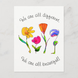 Carte Postale Nous sommes tous différents et belle diversité