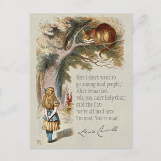 Carte Postale Nous sommes tous fous ici CC0188 Alice Cheshire ch