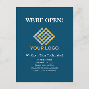 Carte Postale Nous sommes une Faire-part de réouverture d'entrep