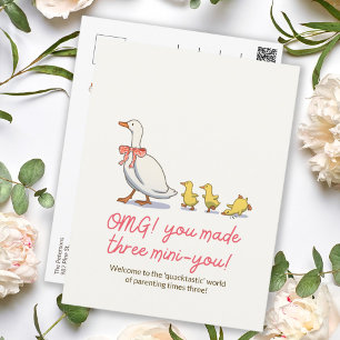 Carte Postale Nouveau bébé mignon jaune Ducky Félicitations
