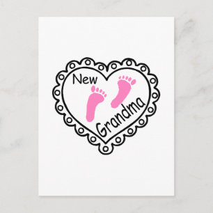 Carte Postale Nouveau coeur rose grand-mère