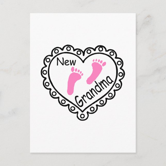 Carte Postale Nouveau coeur rose grand-mère (Devant)