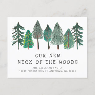 Carte Postale Nouveau cou du Faire-part de mouvement des bois
