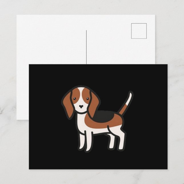 Carte Postale Nouveau dessin beagle (Devant / Derrière)