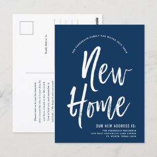 Carte Postale Nouveau domicile   Bleu de marine minimal   Nouvel