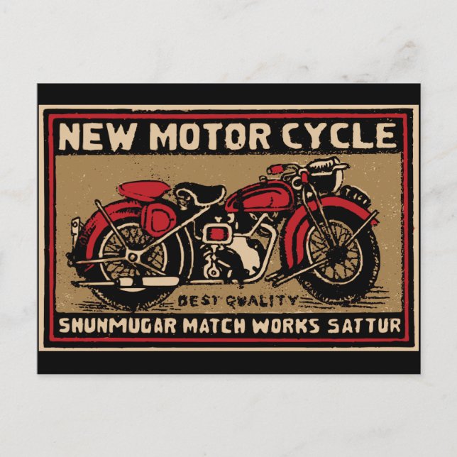 Carte Postale Nouveau Étiquette de concordance de sécurité moto (Devant)