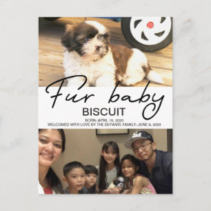 Carte Postale Nouveau Faire-part bébé fourrure de chien