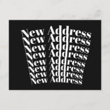 Nouveau Faire-part d'adresse moderne en noir et bl